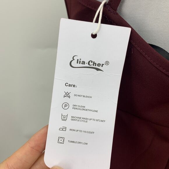 Eliacher Pleated Summer Party Dress Womens 4/6 Maroon V Neck Backless Pockets - Picture 8 of 16